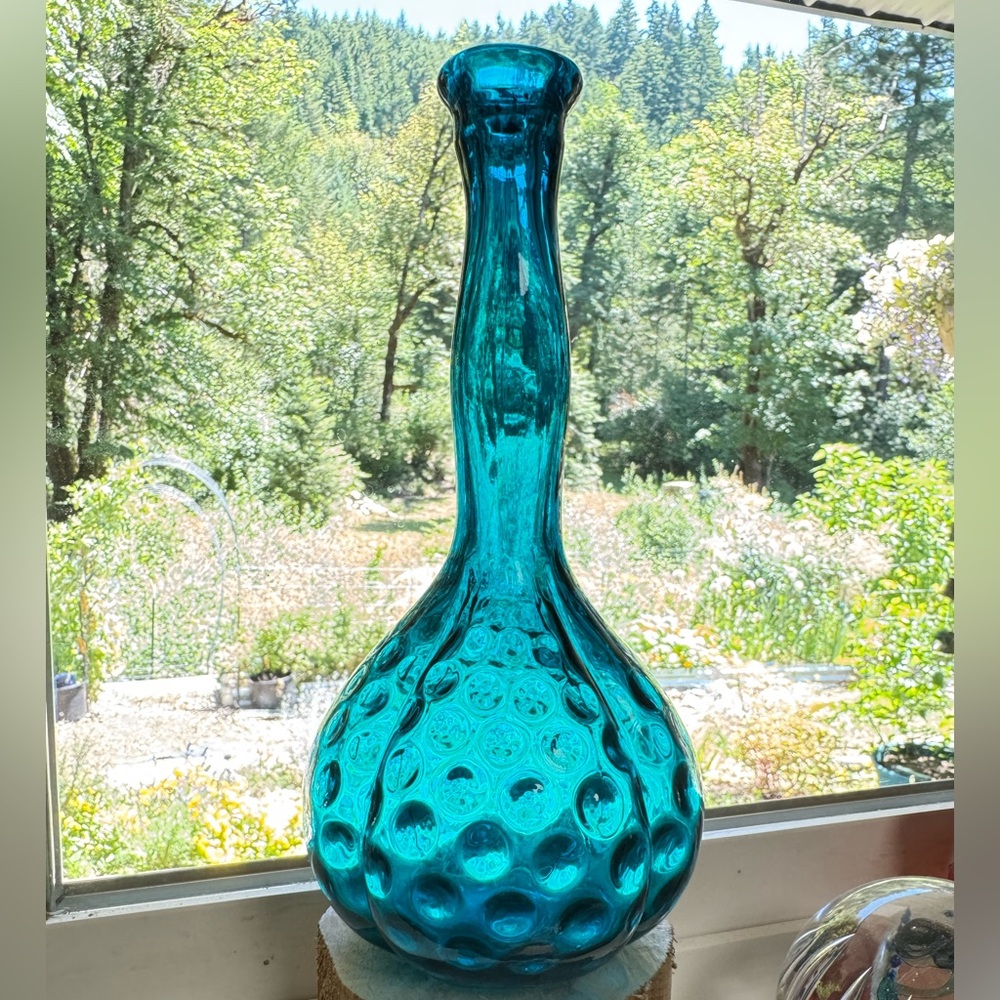 Fenton Jamestown Blue Glass Polka Dot Barber Bottle